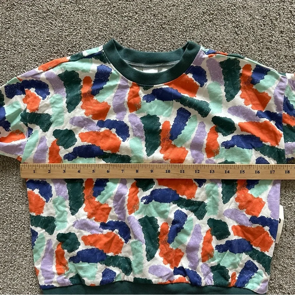 Open Edit Kid's 7 Ivory Cloud Teal Crayon Camo Long‎ Sleeve Crew Neck & Pants